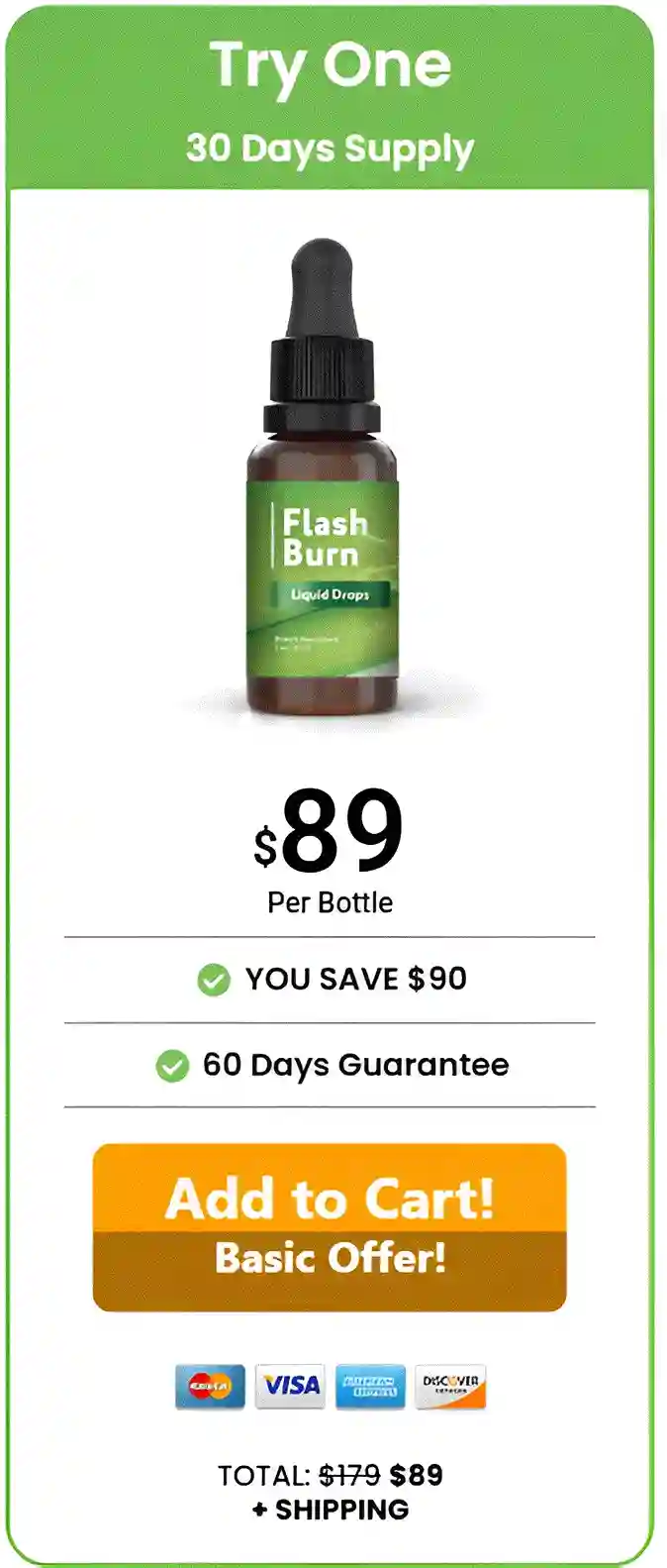 Flash Burn 1 bottle pricing